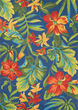 Covington Tropical Orchid Azure/Forest Area Rug