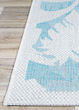 Monaco Coastal Floral Ivory/Turquoise Area Rug