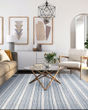 Aspen Textured Stripes Denim Area Rug