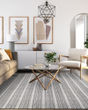 Aspen Textured Stripes Dark Grey Area Rug