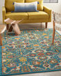 Allur ALR03 Turquoise Ivory Area Rug