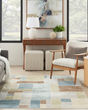 Astra Machine Washable ASW09 Blue Green Rug