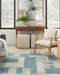 Astra Machine Washable ASW09 Blue Ivory Rug