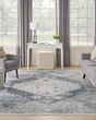 Astra Machine Washable ASW11 Blue Ivory Rug