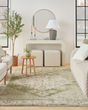 Astra Machine Washable ASW11 Ivory Green Rug