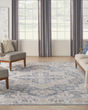 Astra Machine Washable ASW12 Grey Blue Rug