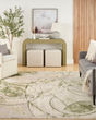 Astra Machine Washable ASW14 Beige Green Rug