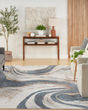 Astra Machine Washable ASW15 Ivory Blue Rug