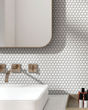 Circuit White 1x1 Hexagon Matte Tile