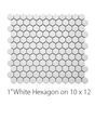 Circuit White 1x1 Hexagon Matte Tile