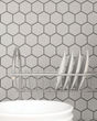 Circuit White 2x2 Hexagon Matte Tile