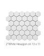 Circuit White 2x2 Hexagon Matte Tile