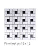 Circuit White w/black Basketweave Matte Tile