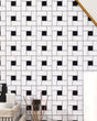 Circuit White w/black Pinwheel Matte Tile