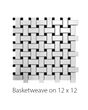 Circuit White w/black Pinwheel Matte Tile