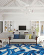 Covington Palm Leaves Blue Area Rug