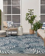 Garden Oasis GOA01 Navy Area Rug