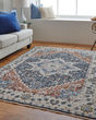 Kaia 39HTF Ivory/Blue/Red Area Rug