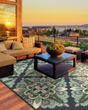 Meridian 2206b Blue/Green Area Rug