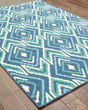 Meridian 2209b Navy/Green Area Rug