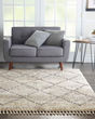 Oslo Shag OSL01 Ivory/Grey Area Rug