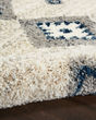 Oslo Shag OSL03 Ivory/Blue Area Rug