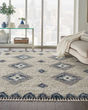 Oslo Shag OSL03 Ivory/Blue Area Rug