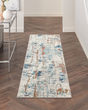 Quarry QUA01 Beige Blue Rust Area Rug