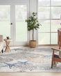 Seaside SDS04 Ivory Grey Blue Area Rug