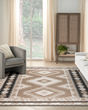 Washable Decor WSD06 Beige Black Area Rug