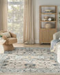 Washable Decor WSD12 Taupe Blue Area Rug