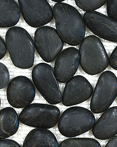 River Rock Graphite Blend Stone Mosaic Tile