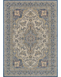 Old World Floral Tabriz Alabaster/Blue Rug