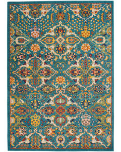 Allur ALR03 Turquoise Ivory Area Rug