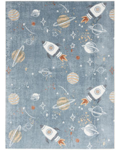 Astra Machine Washable ASW18 Blue Rug