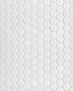 Circuit White 1x1 Hexagon Matte Tile