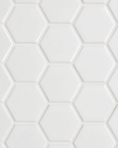 Circuit White 2x2 Hexagon Matte Tile