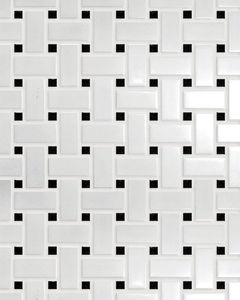 Circuit White w/black Basketweave Matte Tile