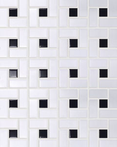Circuit White w/black Pinwheel Matte Tile