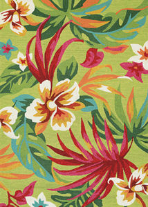 Covington Painted Fern Fern/Red Area Rug