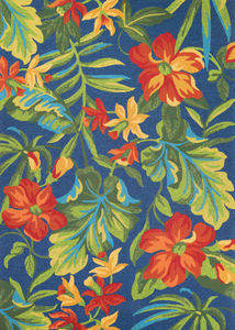 Covington Tropical Orchid Azure/Forest Area Rug