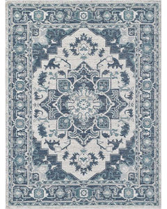 Dahlia 1401 Ivory/Blue Medallion Area Rug