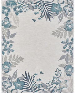 Dahlia 1404 Ivory/Blue Garden Border Area Rug