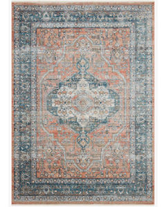 Elise ELI-01 Coral/Blue Area Rug