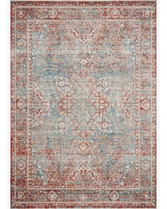 Elise ELI-04 Sky/Red Area Rug