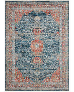 Elise ELI-05 Navy/Red Area Rug
