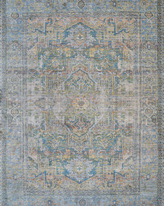 Halli Antique Lavar Sky Blue Stone Area Rug