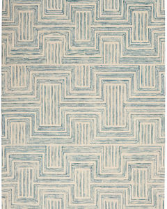 Interlock ITL06 Ivory/Turquoise Area Rug