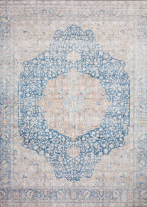 Layla LAY-07 Blue/Tangerine Area Rug
