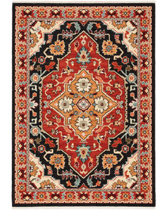 Lilihan 4929a Black/Red Area Rug